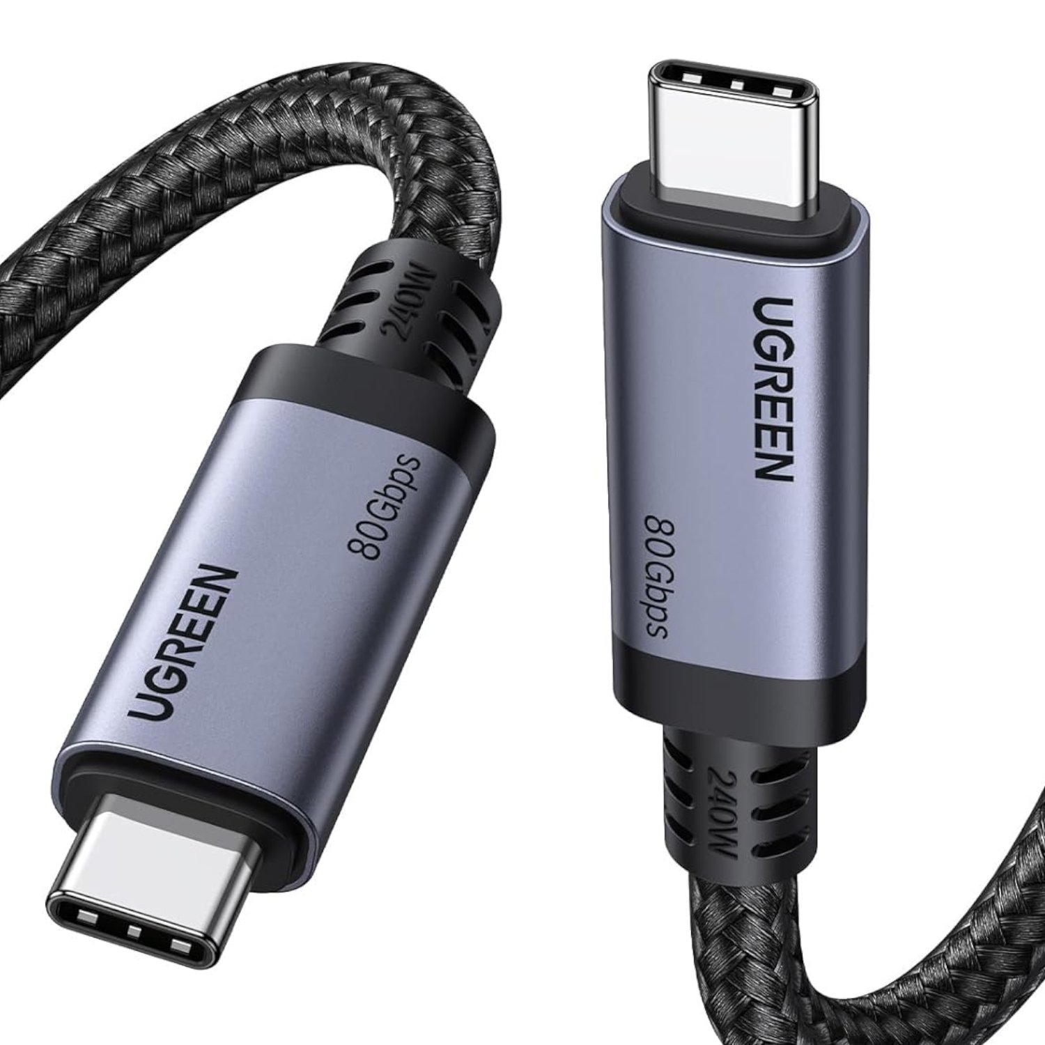 101120256911ddd629f8a.jpeg UGreen USB4 Gen4 240W USB-C to USB-C Cable (Black) - Image 1