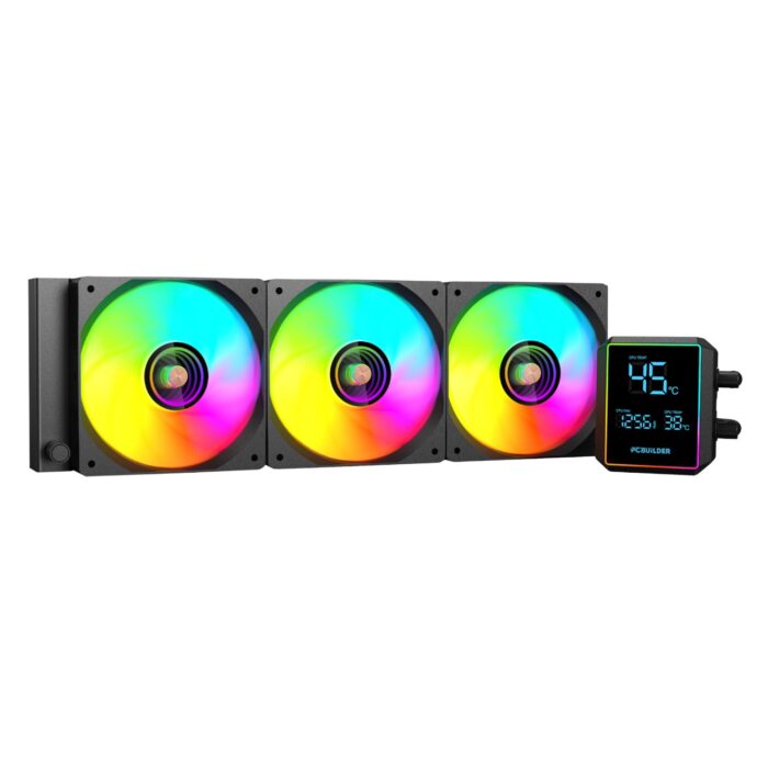 PCBuilder BLIZZARD FREEZE 360mm AIO ARGB Liquid CPU Cooler - Black - Image 2