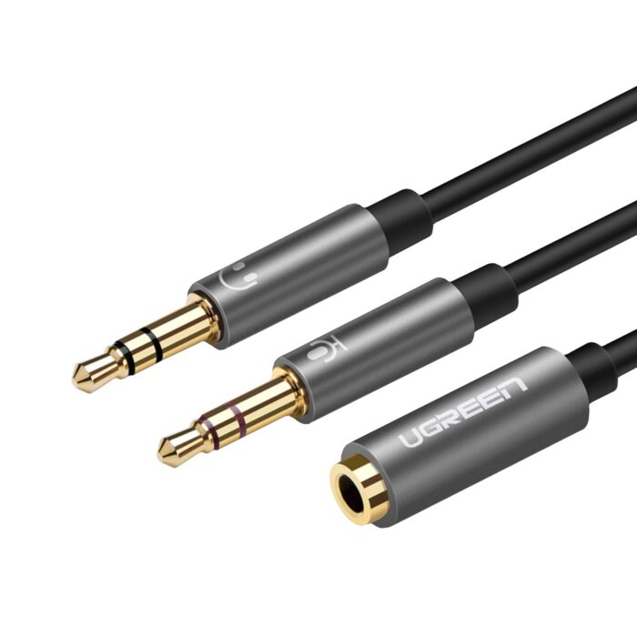 UGreen UV140 AUX 3.5mm Audio Splitter Cable - Black/Grey - Image 2