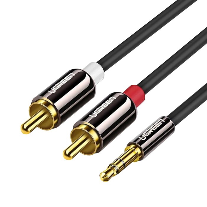 UGreen AV116 RCA to AUX 3.5mm Audio Cable 2M - Black - Image 2