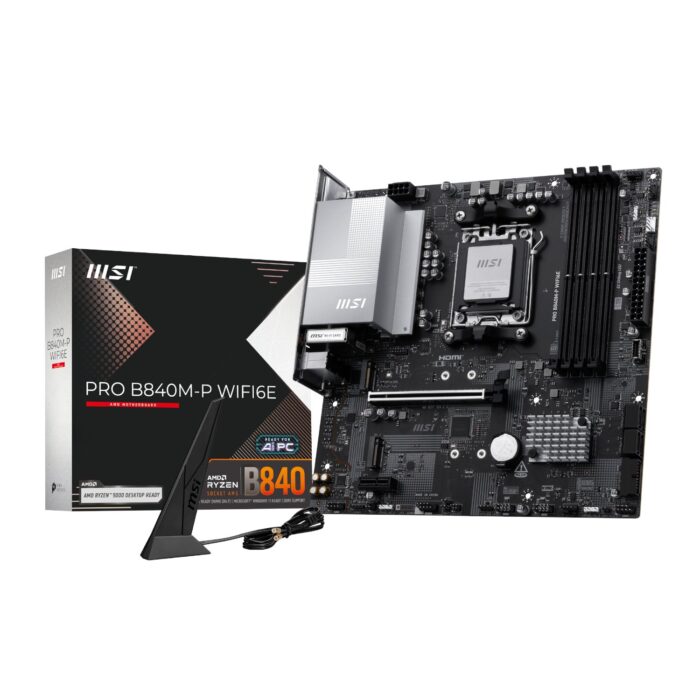 MSI PRO B840M-P Wi-Fi 6E AMD AM5 MATX Gaming Motherboard - Image 2