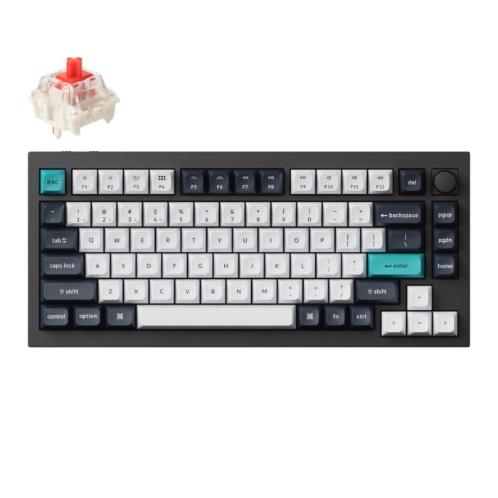 Keychron Q1 Max QMK/VIA RGB Wireless Custom Mechanical Keyboard (Gateron RED Switches) - Black - Image 2