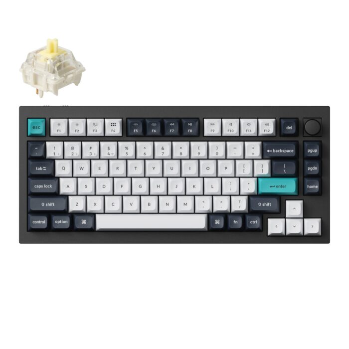 Keychron Q1 Max QMK/VIA RGB Wireless Custom Mechanical Keyboard (Gateron BANANA Switches) - Black - Image 2
