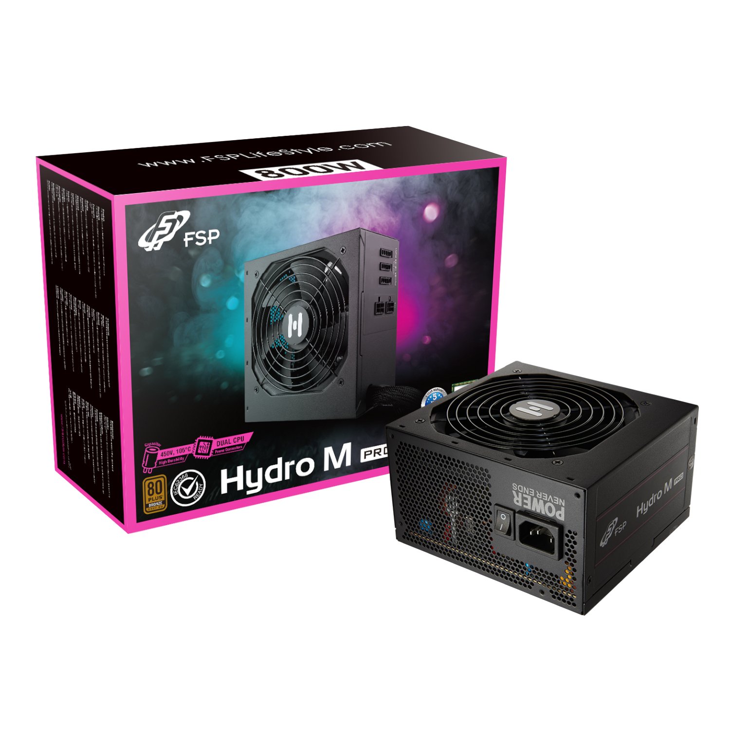 101120256911dff8a4879.jpeg FSP Hydro M Pro 800W 80PLUS Bronze Gen5 Semi-modular Power Supply - Image 1