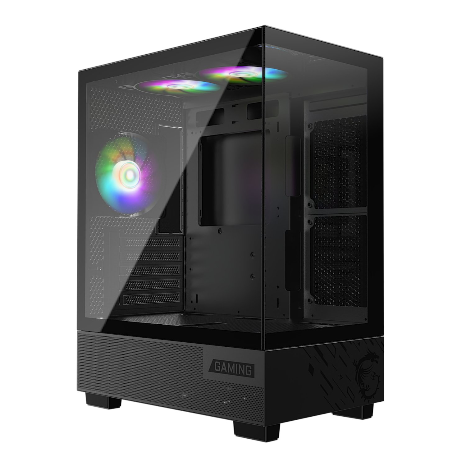 101120256911e014e4bfa.jpeg MSI PAG PANO M110A Micro-ATX Gaming Chassis – Black - Image 1