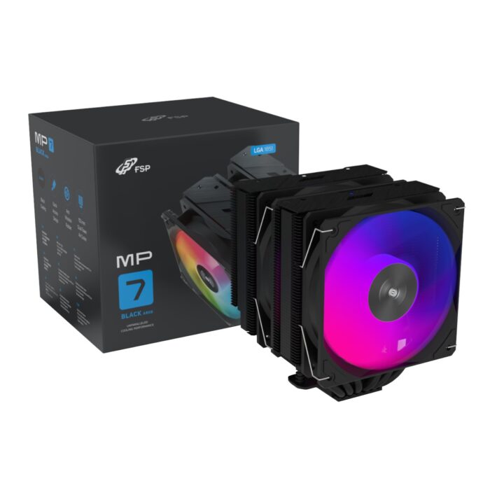 FSP MP7-BA 120mm PWM ARGB CPU Air Cooler - Black - Image 2