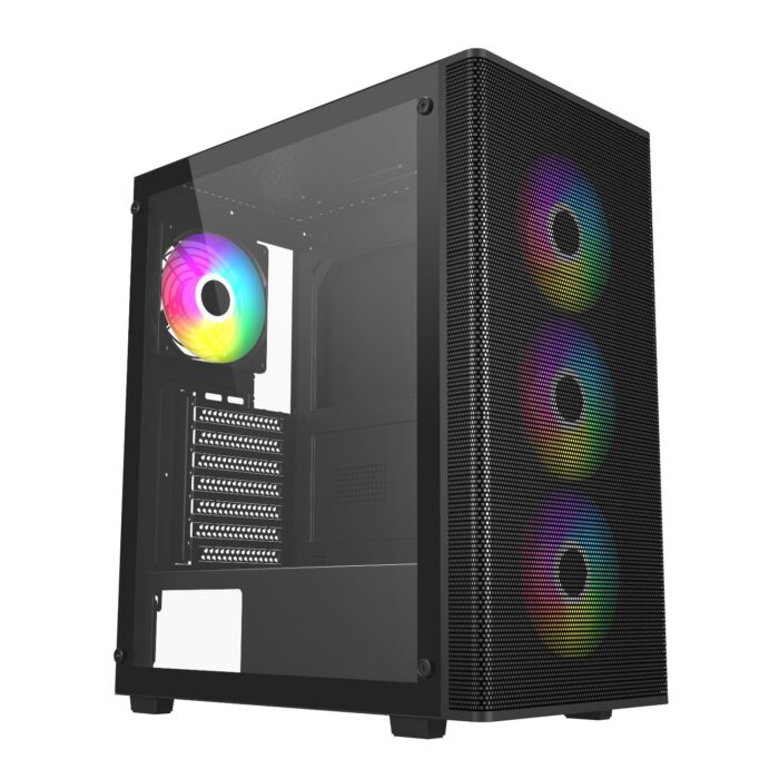 FSP M220 ATX Mid Tower Gaming Chassis - Black - Image 2