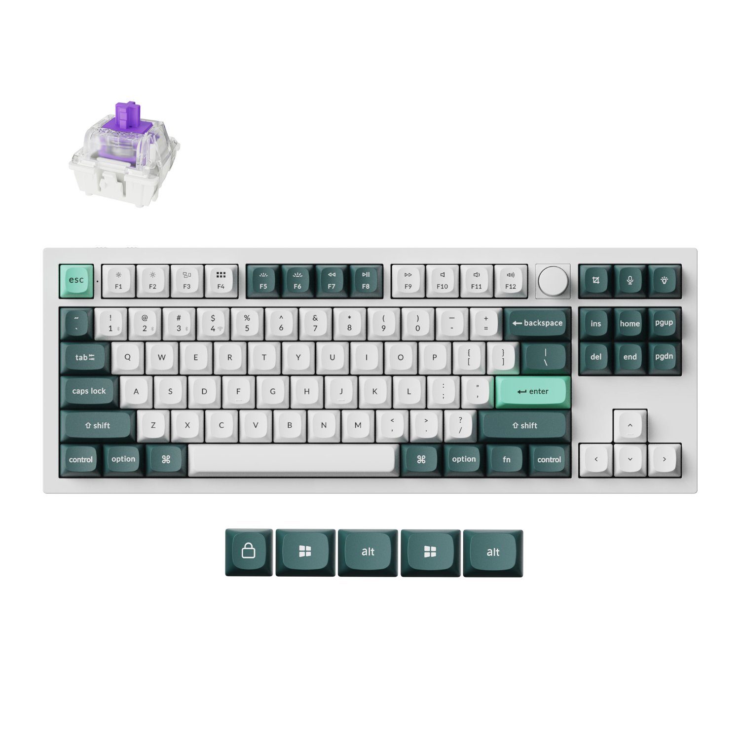 101120256911e073b4dfe.jpeg Keychron Q3 HE QMK 80% Wireless Custom Mechanical Keyboard (Nebula Switch) - Shell White - Image 1