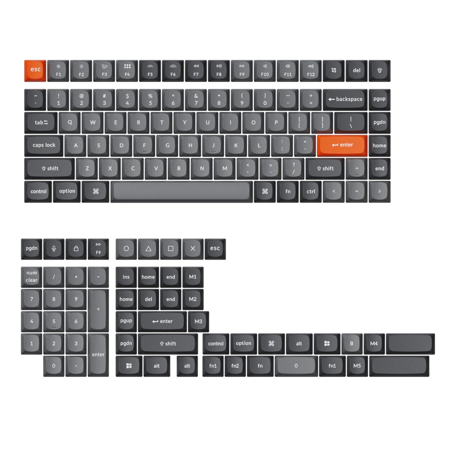 101120256911e078b3f00.jpeg Keychron Double-Shot PBT OSA Keycap Set - Grey - Image 1
