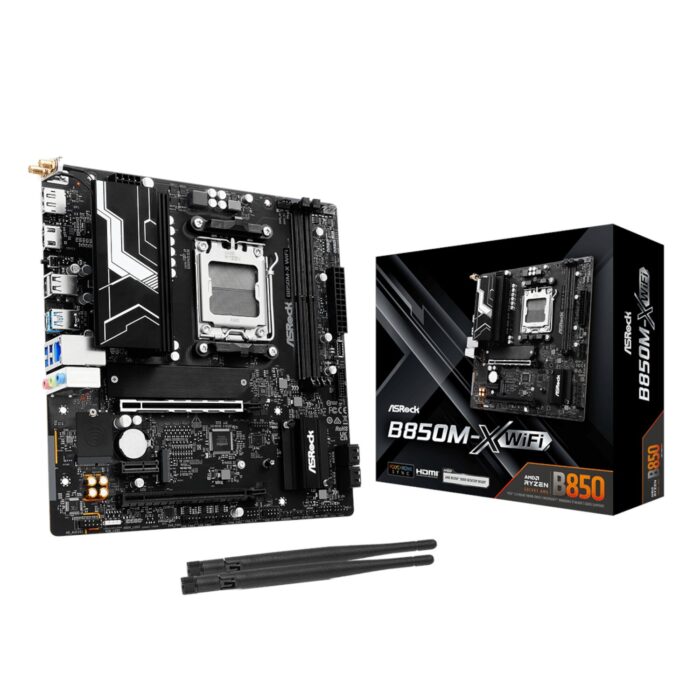 ASRock B850M-X WiFi AM5 Micro ATX Motherboard (DDR5, PCIe 5.0, Wi-Fi 6E) - Image 2