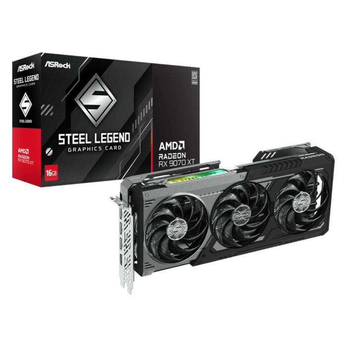 ASRock Radeon RX9070 XT Steel Legend Dark 16GB Graphics Card - Image 2