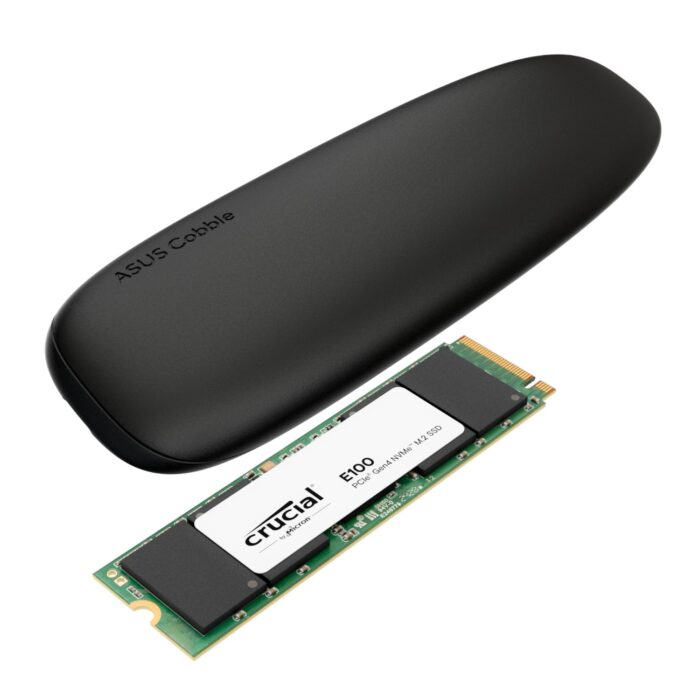Asus Cobble M.2 SSD Type-C Enclosure and Crucial E100 1TB NVMe Bundle - Black - Image 2
