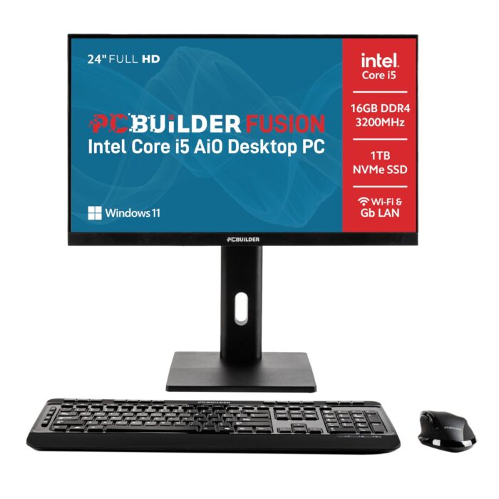 PCBuilder FUSION 24″ Intel Core i5-14400 Windows 11 Pro AiO Desktop PC - Image 2