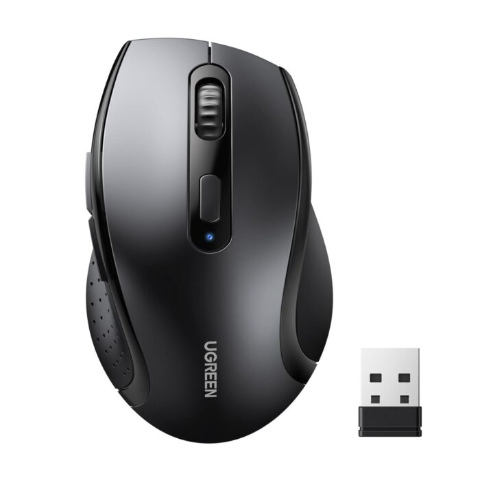 UGreen M511 Ergonomic 2.4GHz Wireless Mouse - Black - Image 2
