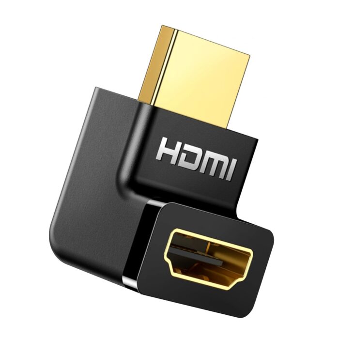UGreen HD112 HDMI 4K Male to Female Up-angled Connector - Black - Image 2