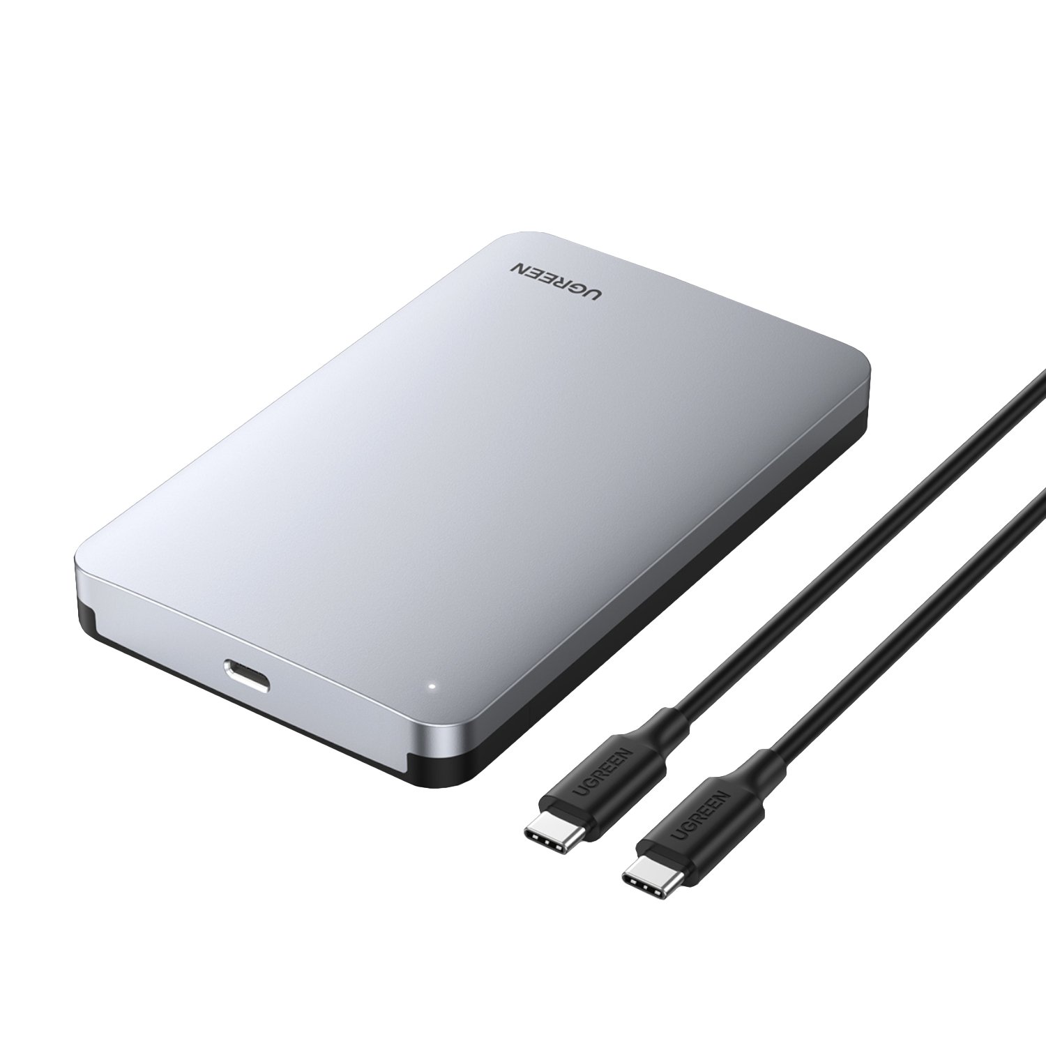 101120256911e1f50a36a.jpeg UGreen CM300 2.5 inch USB Type-C Hard Drive Enclosure - Silver - Image 1