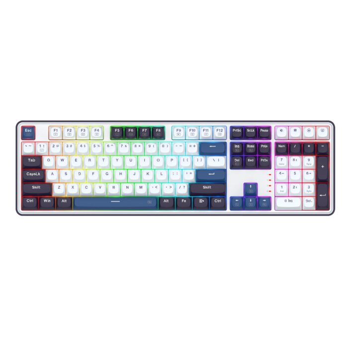 Redragon K689 WYVERN RGB Wired Mechanical Keyboard - White/Black - Image 2