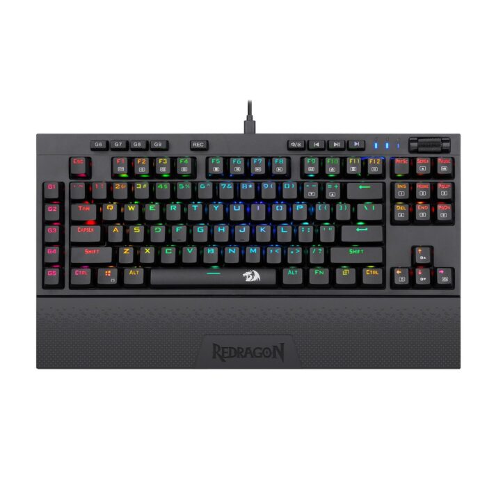 Redragon K588 RGB Pro BROADSWORD TKL Mechanical Wired Gaming Keyboard - Black - Image 2