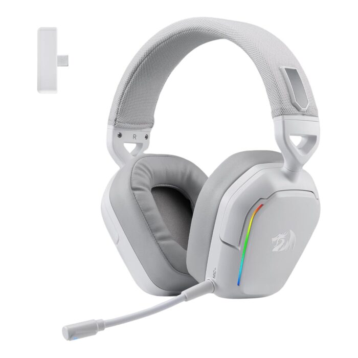 Redragon H868 RGB Wireless Gaming Headset - White - Image 2