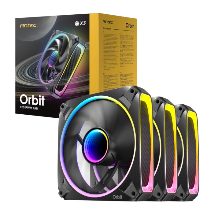 Antec ORBIT PWM 120mm ARGB Fan 3 Pack - Black - Image 2