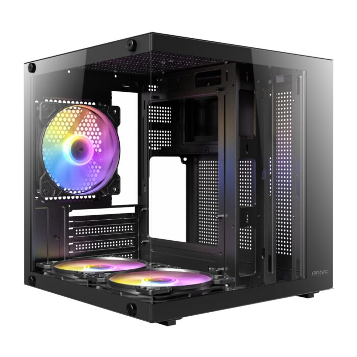 Antec VCX10M RGB Micro-ATX | ITX ARGB Mini -Tower Gaming Chassis - Black - Image 2
