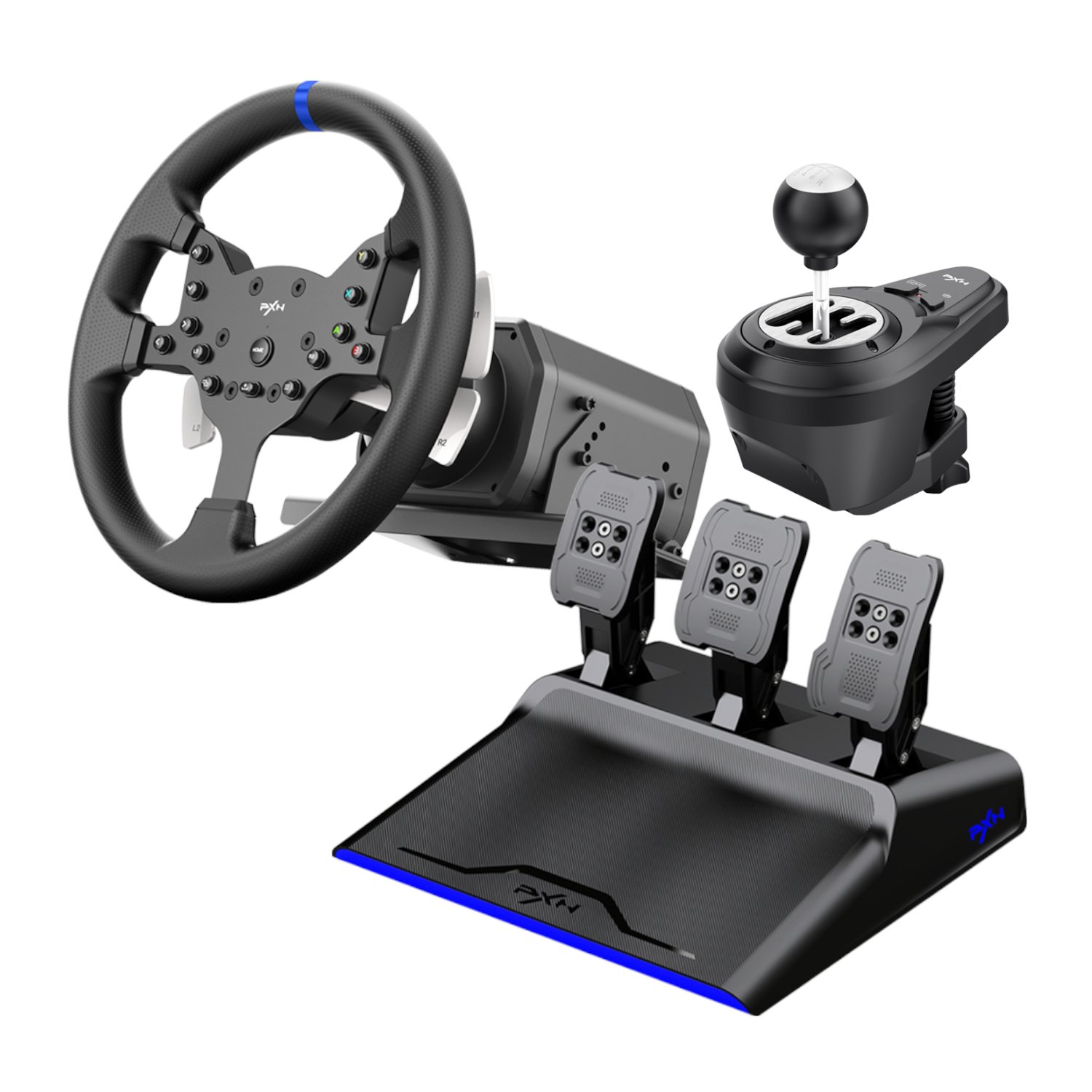 101120256911e3ee43402.jpeg PXN V99 Force Feedback Steering Wheel - Image 1