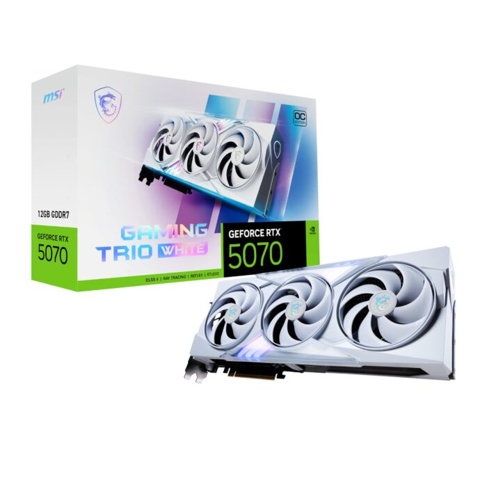 MSI GeForce RTX 5070 GAMING TRIO OC 12GB Graphics Card – White - Image 2