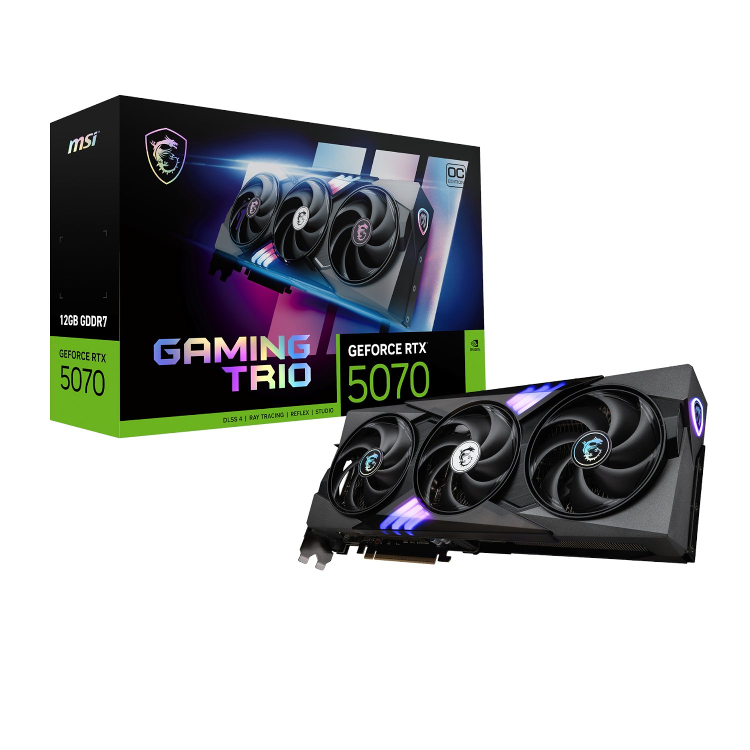 101120256911e46b6f142.jpeg MSI GeForce RTX 5070 GAMING TRIO OC 12GB Graphics Card – Black - Image 1