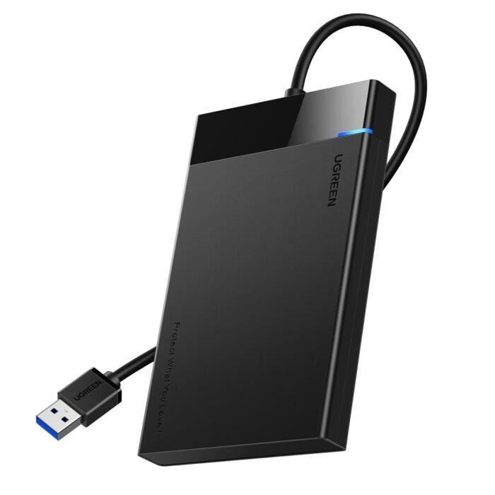 UGREEN USB 3.0 to 2.5” SATA Hard Drive Enclosure (Non-Detachable Cable) - Image 2