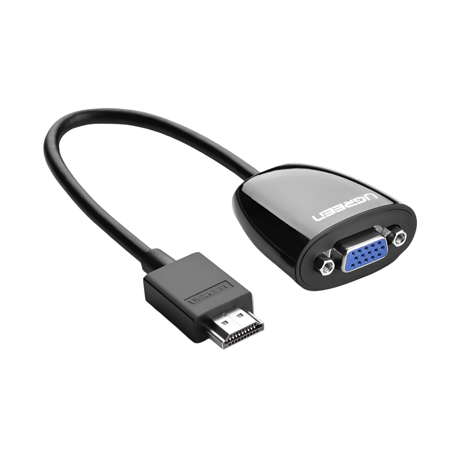 101120256911e55f7d6ce.jpeg UGREEN HDMI to VGA Converter, 1080p Video Adapter - Black - Image 1