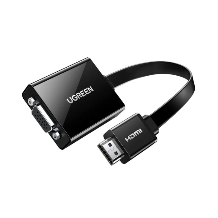 UGREEN HDMI to VGA Adapter, with 3.5mm Audio and Power Port - Black - Image 2
