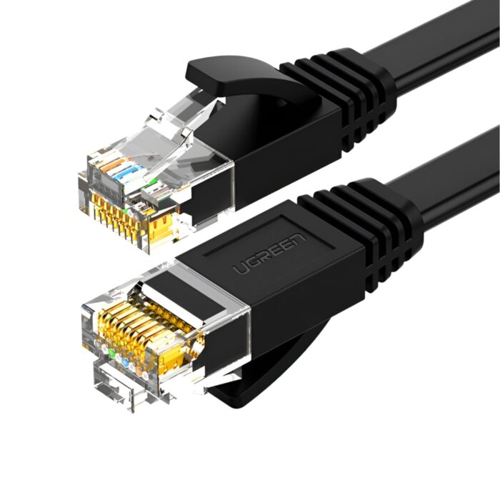 UGREEN NW102 Cat6 U/UTP Flat Ethernet Cable 2m - Black - Image 2