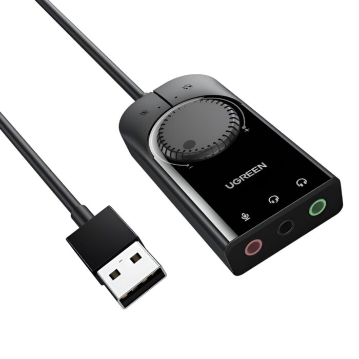 UGREEN CM129-40964 USB-A to 3.5mm External Stereo Sound Adapter - Black - Image 2