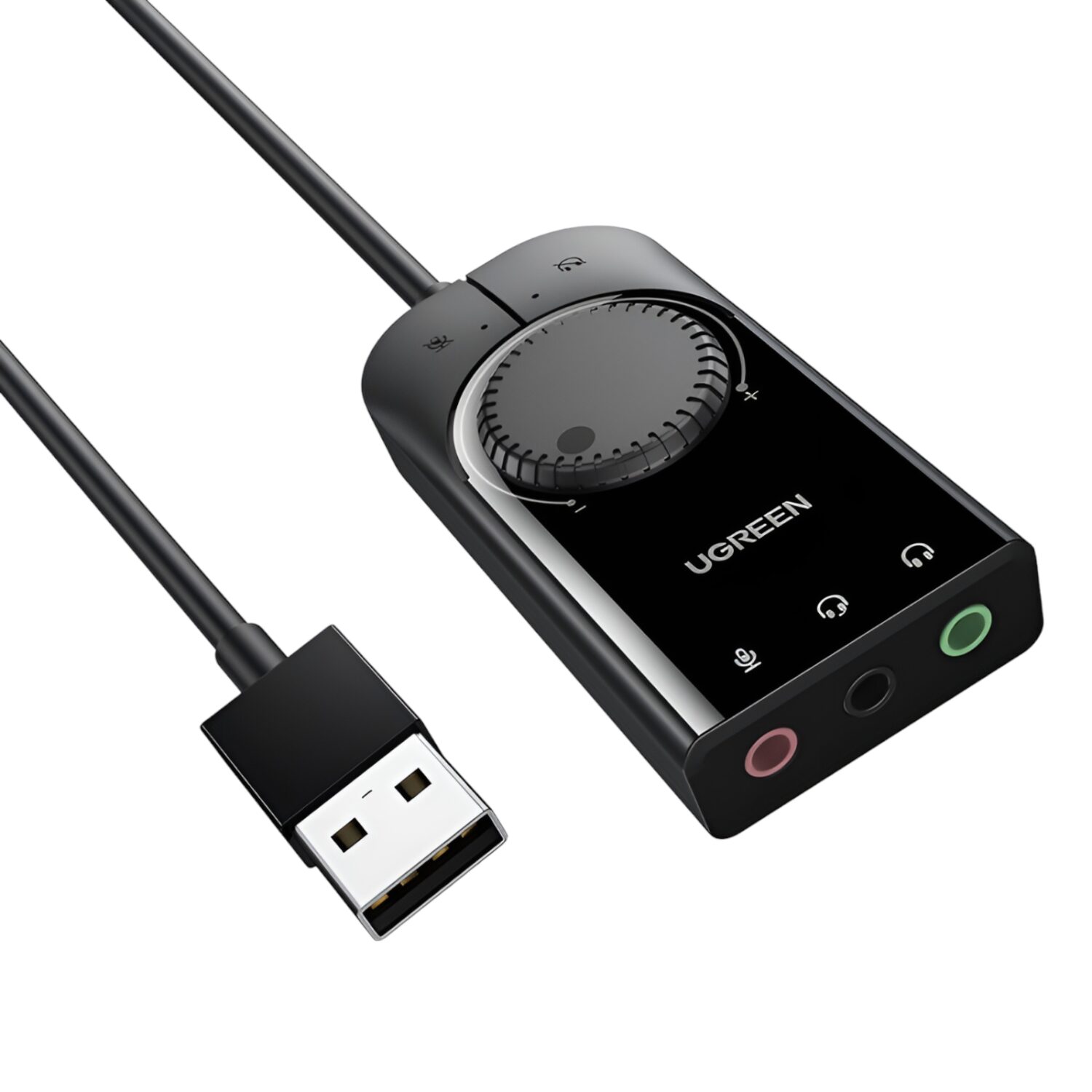 101120256911e62e7c0e8.jpeg UGREEN CM129-40964 USB-A to 3.5mm External Stereo Sound Adapter - Black - Image 1