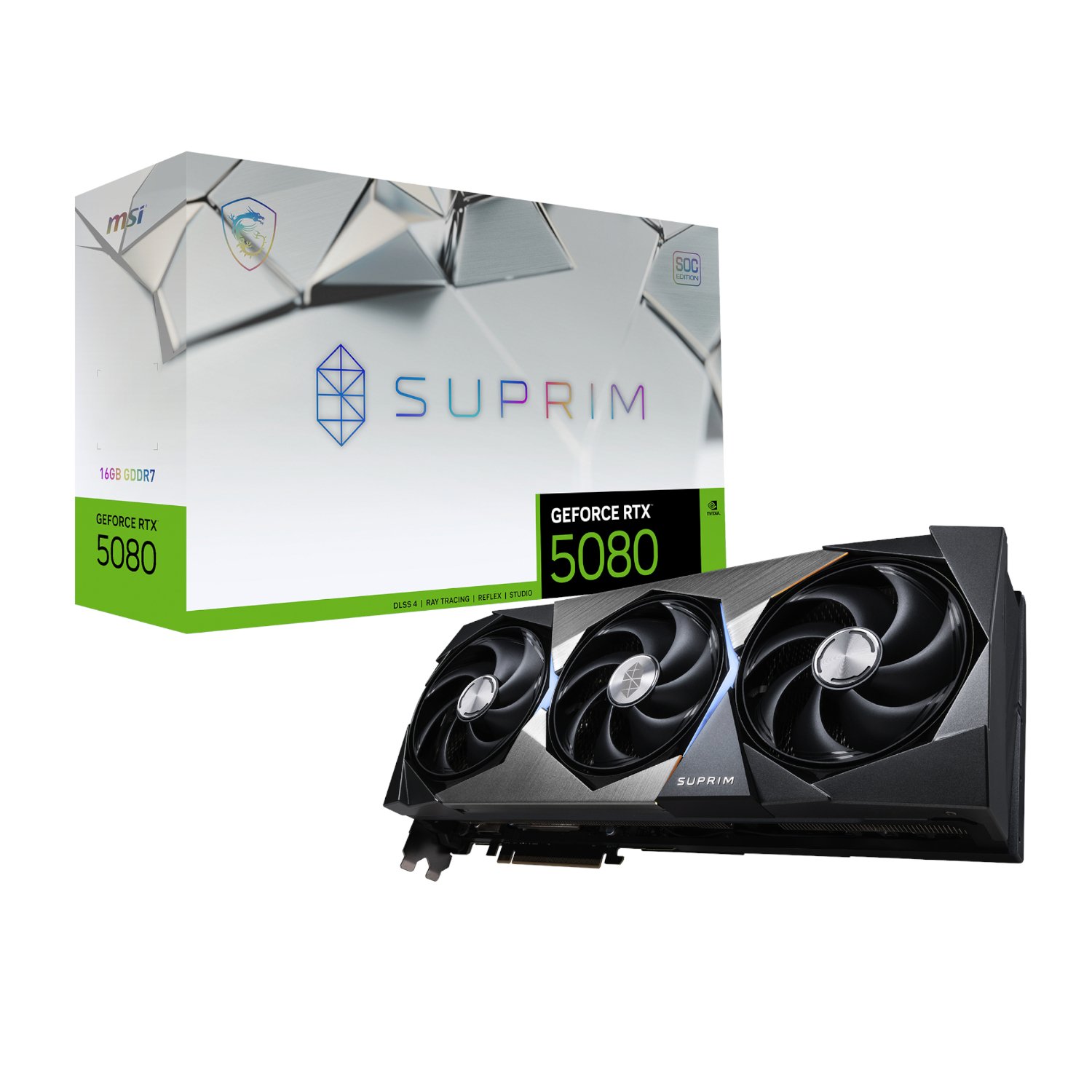 101120256911e6dd8d0ae.jpeg MSI GeForce RTX 5080 SUPRIM SOC 16G Graphics Card - Image 1