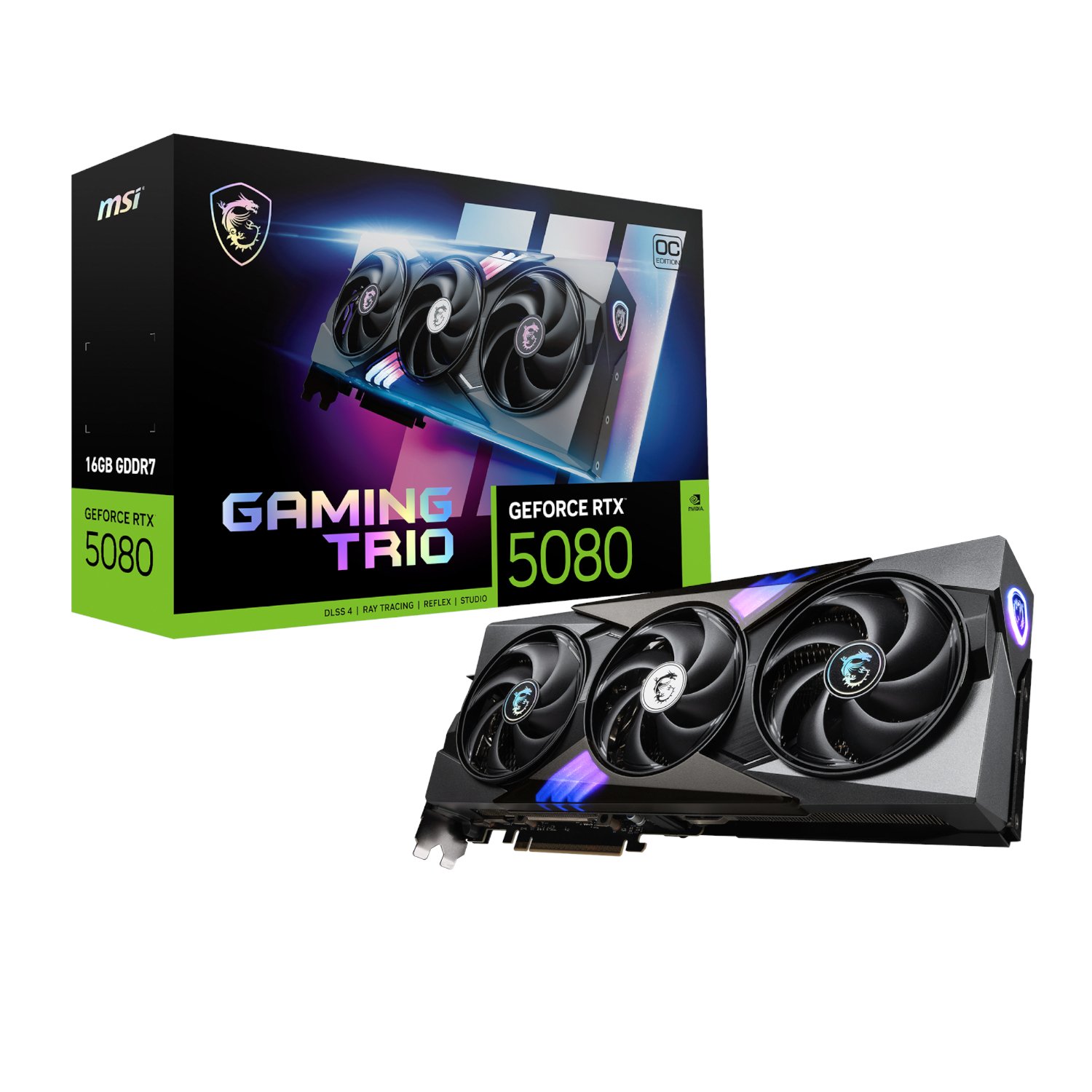 101120256911e6e2284fb.jpeg MSI GeForce RTX 5080 GAMING TRIO OC 16G Graphics Card - Image 1
