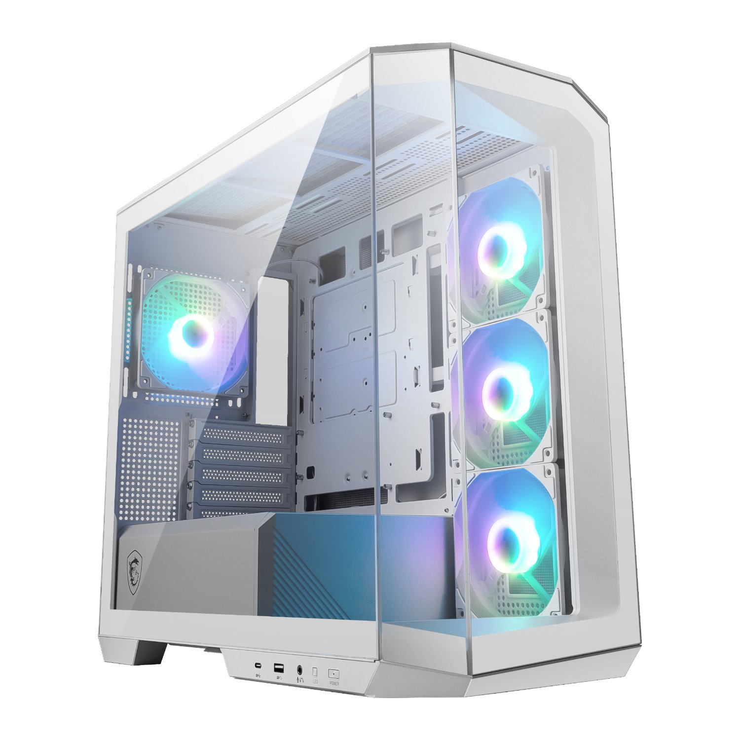 101120256911e6f3417b4.jpeg MSI MAG PANO M100R PZ M-ATX ARGB Gaming Chassis - White - Image 1