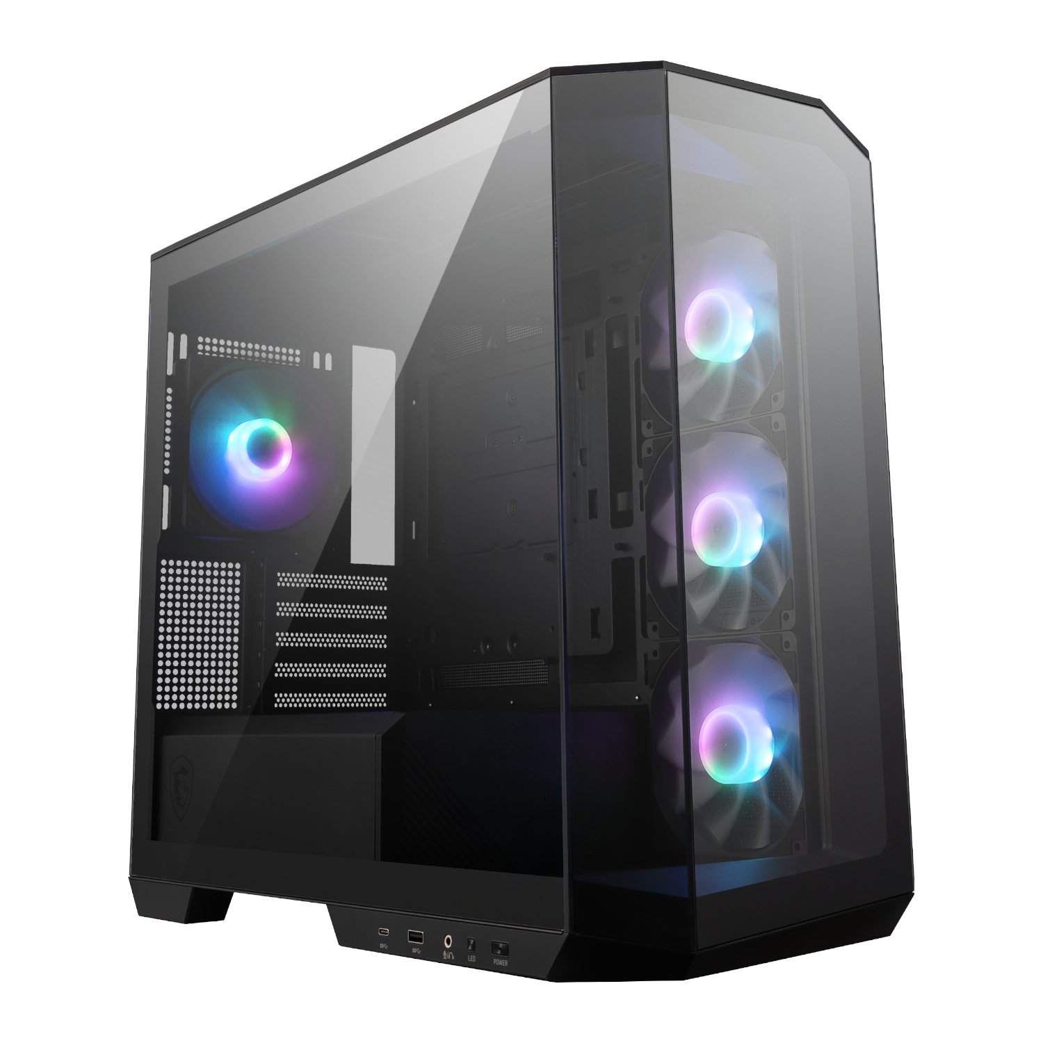 101120256911e6f698767.jpeg MSI MAG PANO M100R PZ M-ATX ARGB Gaming Chassis - Black - Image 1
