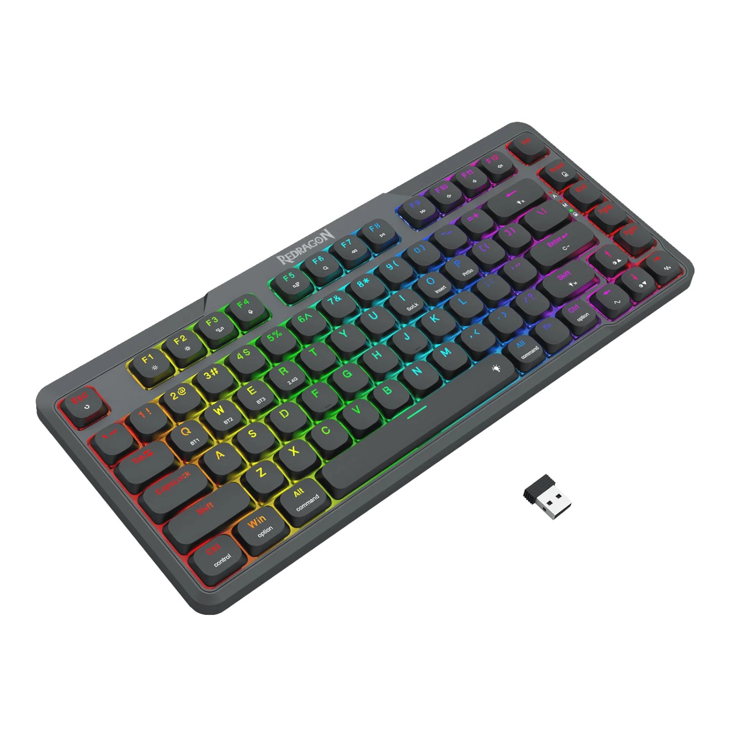 101120256911e71284291.jpeg Redragon AETHER K706 PRO Wireless Mechanical Keyboard (75% Layout, Tri-Mode, Gasket Mount, Low-Profile Red Switches) - Image 1