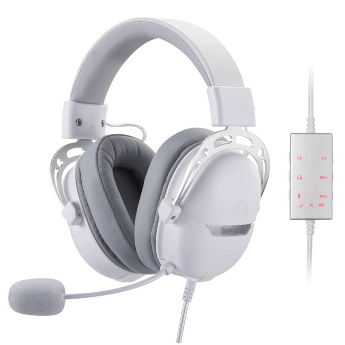 REDRAGON Over-Ear AURORA Gaming Headset - White - Image 2