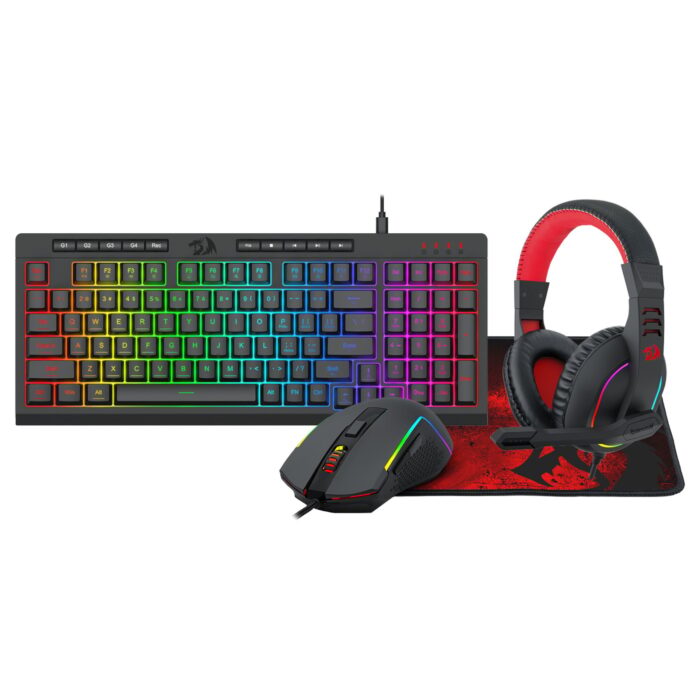 Redragon 4-in-1 Keyboard | Mouse | Mousepad | RGB Headset Gaming Combo - Image 2