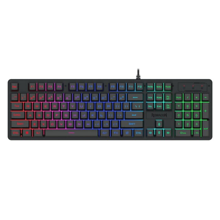 Redragon K521 Upgrade Rainbow LED 104-Key Membrane Gaming Keyboard - Image 2