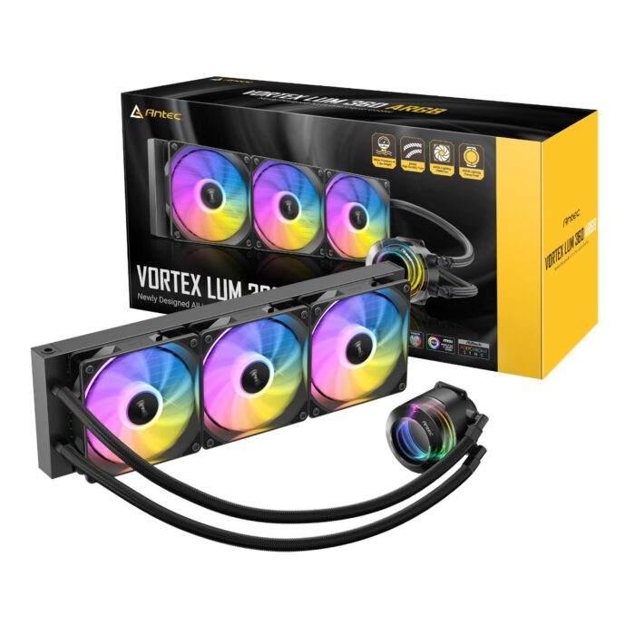 Antec VORTEX LUM 360 ARGB AIO CPU Liquid Cooler - Black - Image 2