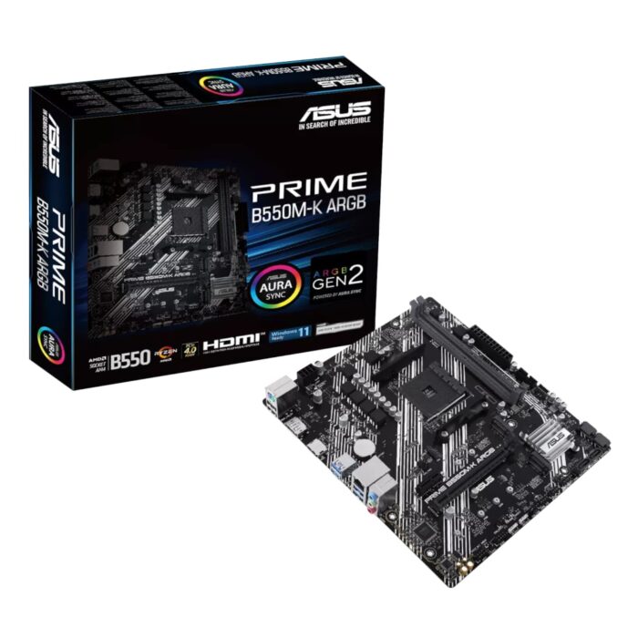 Asus PRIME B550M-K ARGB AM4 M-ATX Motherboard - Image 2