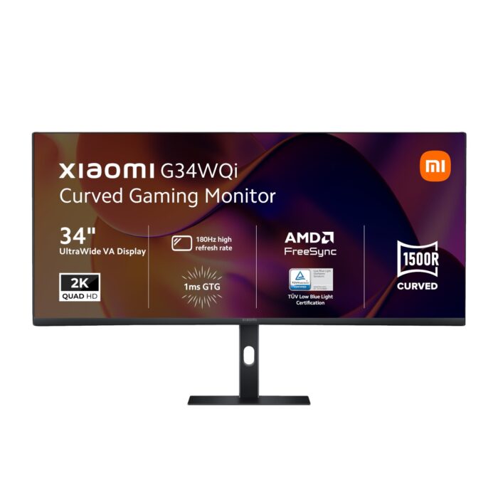 Xiaomi G34WQi 34" 1440p UltraWide VA Curved Gaming Monitor (180Hz, 1ms, 21:9, HDMI/DP, AMD FreeSync, and 1500R Curve) - Image 2