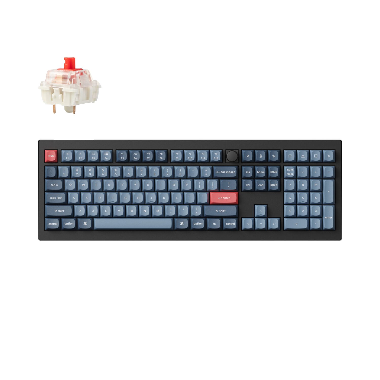 101120256911e8b029431.jpeg Keychron V6 Max QMK/VIA RED Wireless Custom Mechanical Keyboard | RED Switch - Black - Image 1