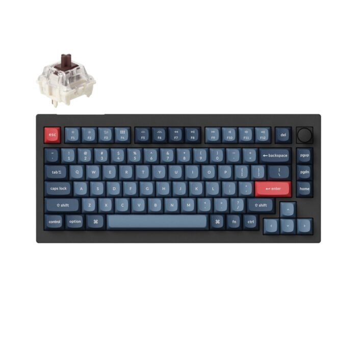 Keychron V1 Max QMK/VIA Wireless Custom Mechanical Keyboard | BROWN Switches – Black - Image 2