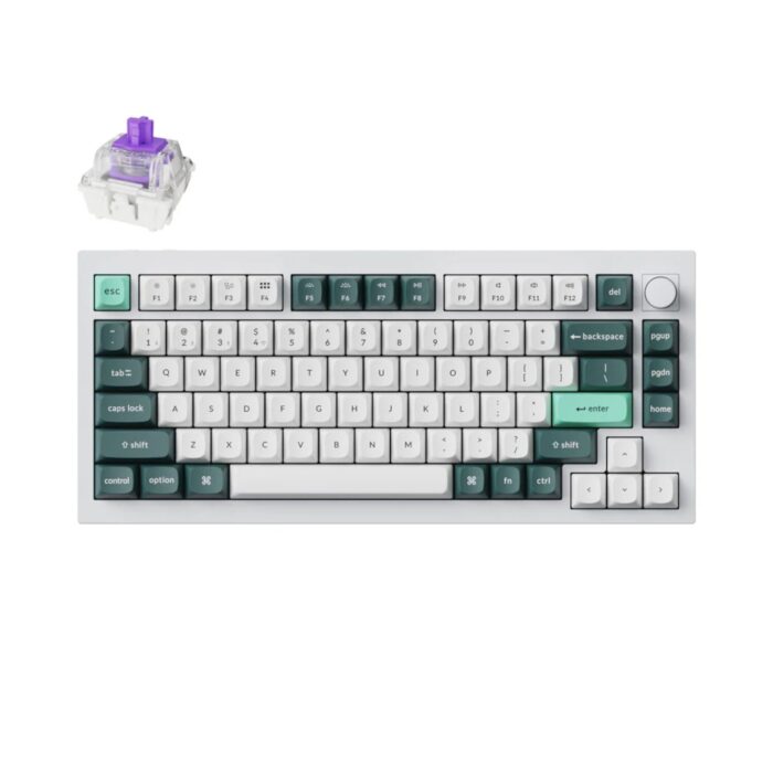 Keychron Q1H-P1 QMK Wireless Custom Keyboard - White - Image 2