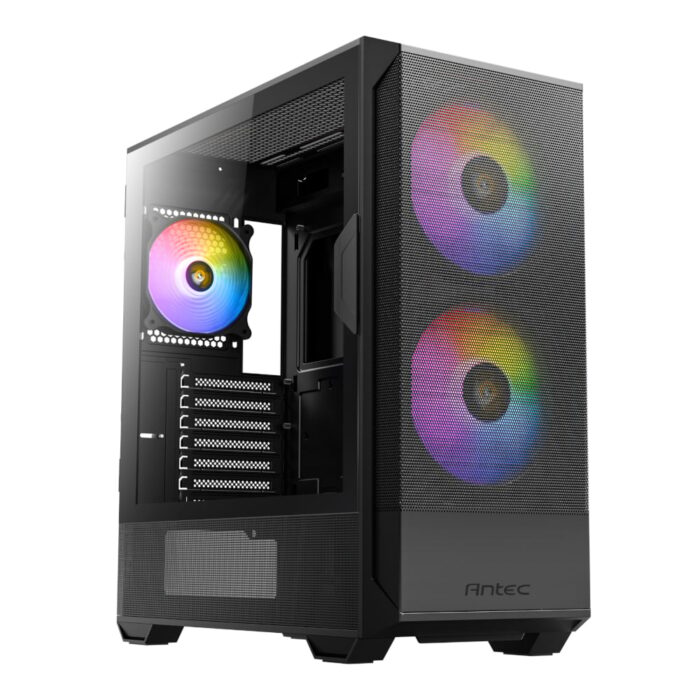 Antec NX416L ATX | Micro-ATX | ITX ARGB Mid-Tower Gaming Chassis - Black - Image 2