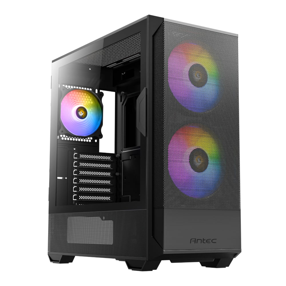 101120256911e9a4bdf72.jpeg Antec NX416L ATX | Micro-ATX | ITX ARGB Mid-Tower Gaming Chassis - Black - Image 1